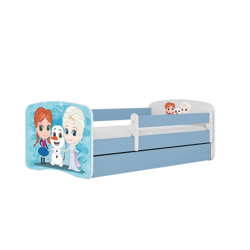 Kocot Kids Pat din pal pentru copii, Frozen Land I Albastru / Alb