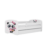 Kocot Kids 140 x 70 cm Pat din pal pentru copii, Panda I Alb