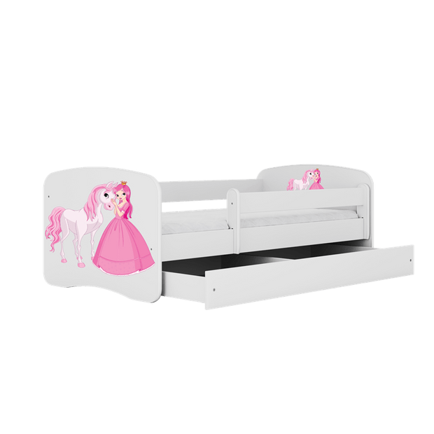Kocot Kids Pat din pal pentru copii, Princess With Horse II Alb