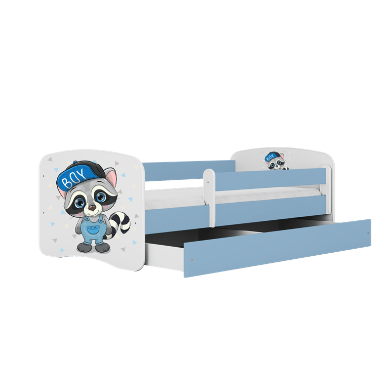 Kocot Kids Pat din pal pentru copii, Raccoon II Albastru / Alb