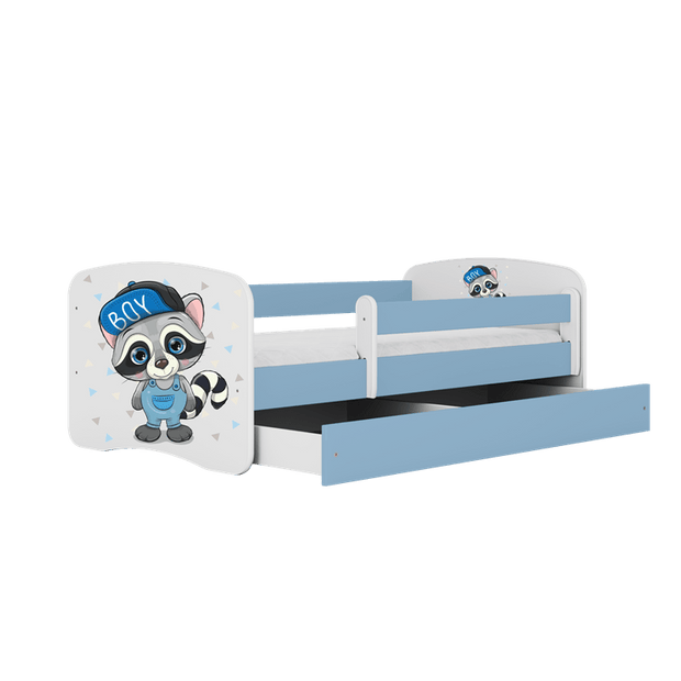 Kocot Kids Pat din pal pentru copii, Raccoon II Albastru / Alb