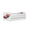 Kocot Kids Pat din pal pentru copii, Racing Car I Alb