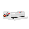 Kocot Kids Pat din pal pentru copii, Racing Car I Alb