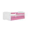 Kocot Kids 140 x 70 cm Pat din pal pentru copii, Simple II Roz / Alb