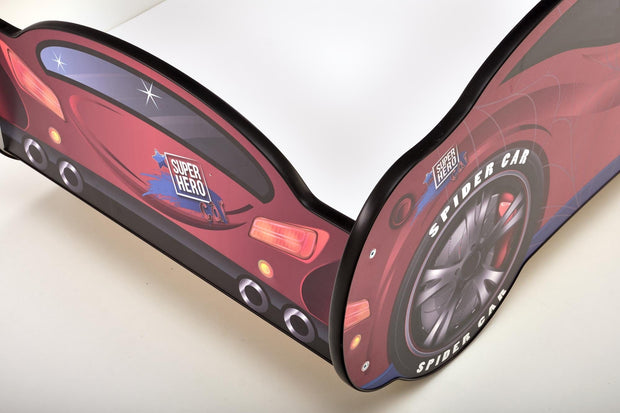 Pat din pal pentru copii Spidercar Rosu, 140 x 70 cm (3)