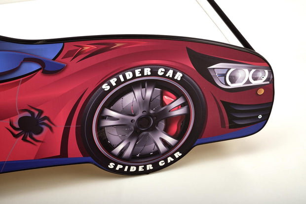 Pat din pal pentru copii Spidercar Rosu, 140 x 70 cm (4)