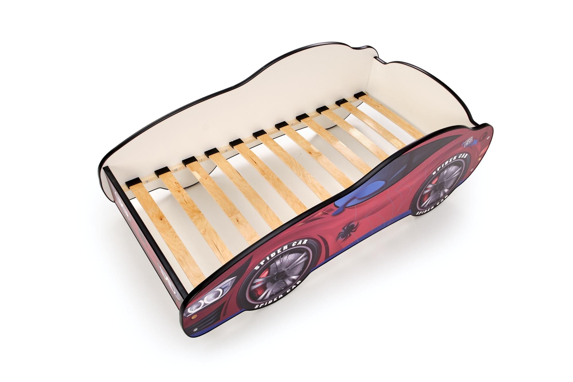 Pat din pal pentru copii Spidercar Rosu, 140 x 70 cm (6)