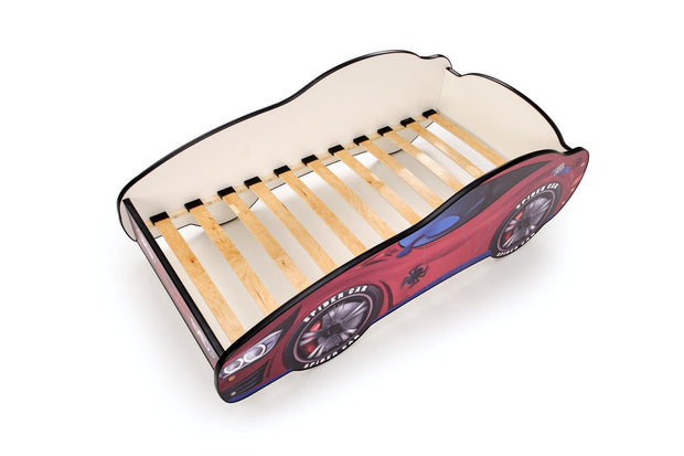 Pat din pal pentru copii Spidercar Rosu, 140 x 70 cm (6)