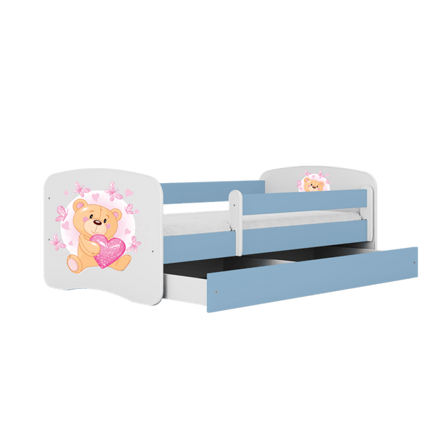 Kocot Kids Pat din pal pentru copii, Teddybear Butterflies II Albastru / Alb