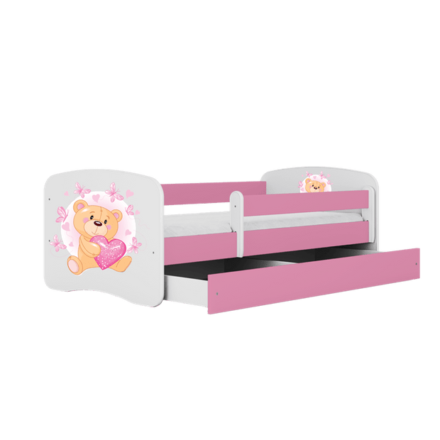 Kocot Kids Pat din pal pentru copii, Teddybear Butterflies II Roz / Alb