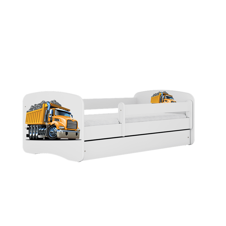 Kocot Kids Pat din pal pentru copii, Truck II Alb