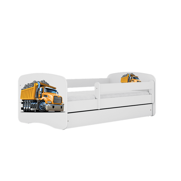 Kocot Kids Pat din pal pentru copii, Truck II Alb