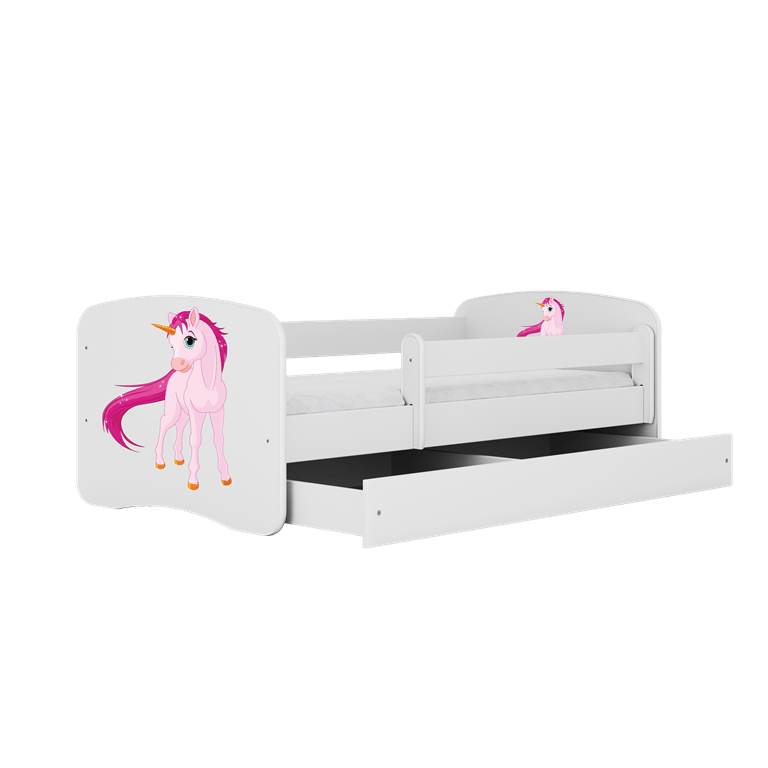 Kocot Kids Pat din pal pentru copii, Unicorn II Alb