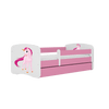 Kocot Kids 140 x 70 cm Pat din pal pentru copii, Unicorn II Roz / Alb