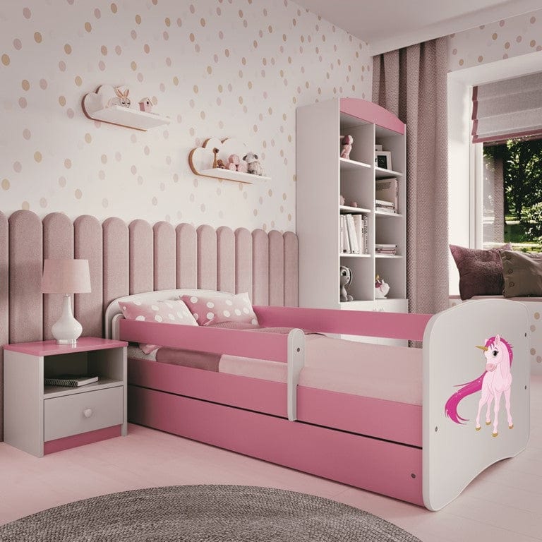 Kocot Kids Pat din pal pentru copii, Unicorn II Roz / Alb
