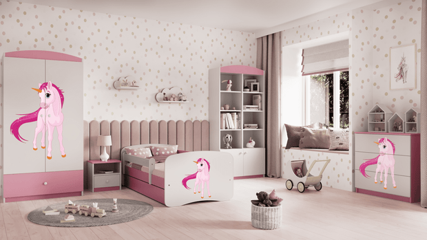 Kocot Kids Pat din pal pentru copii, Unicorn II Roz / Alb