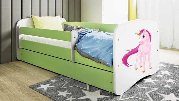 Kocot Kids Pat din pal pentru copii, Unicorn II Verde / Alb