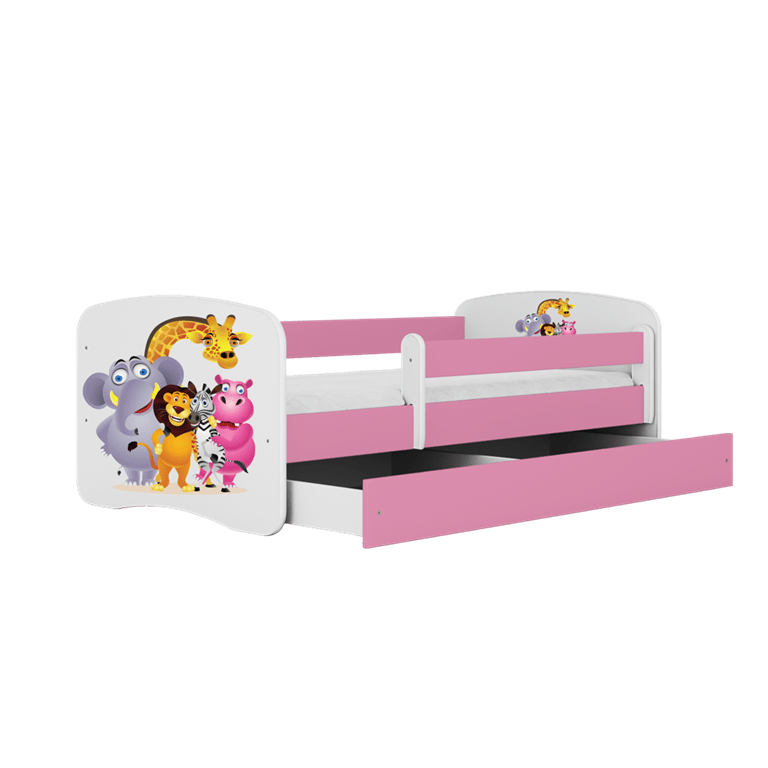 Kocot Kids Pat din pal pentru copii, Zoo II Roz / Alb