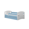 Kocot Kids Pat din pal si MDF, cu 1 sertar, pentru copii, Classic III Albastru / Alb