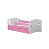 Kocot Kids Pat din pal si MDF, cu 1 sertar, pentru copii, Classic III Roz / Alb