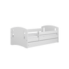 Kocot Kids 140 x 80 cm Pat din pal si MDF, cu 1 sertar, pentru copii, Classic IV Alb