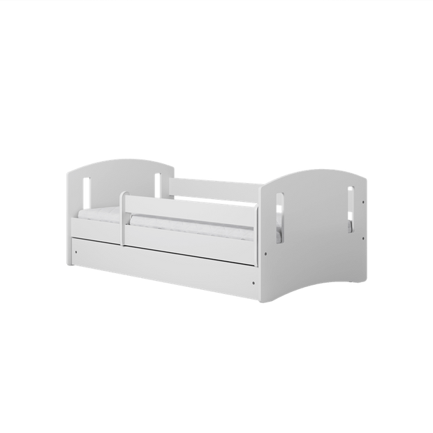 Kocot Kids Pat din pal si MDF, cu 1 sertar, pentru copii, Classic IV Alb