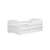 Kocot Kids 140 x 80 cm Pat din pal si MDF, cu 1 sertar, pentru copii, Classico IV Alb