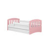Kocot Kids Pat din pal si MDF, cu 1 sertar, pentru copii, Classico Mix Pale III Rose / Alb
