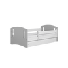 Kocot Kids 140 x 80 cm Pat din pal si MDF pentru copii, Classic Mix II Gri / Alb