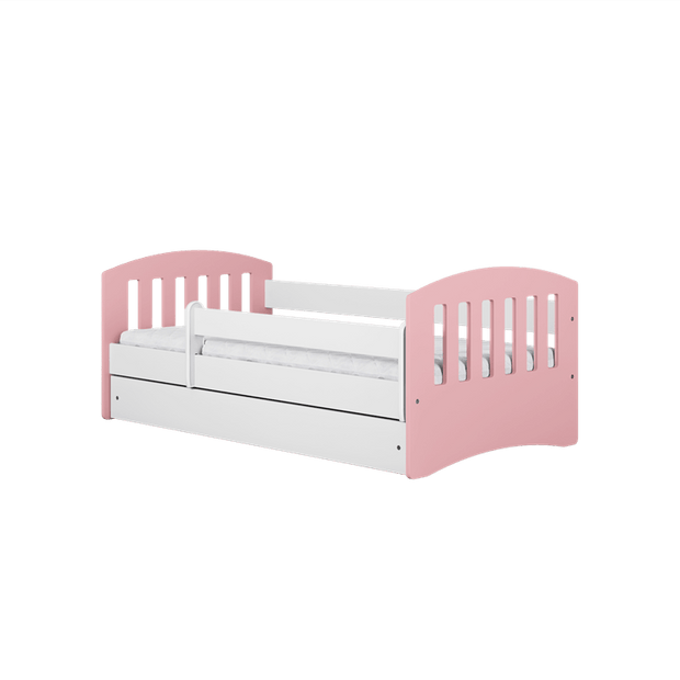 Kocot Kids Pat din pal si MDF pentru copii, Classico Mix Pale II Rose / Alb