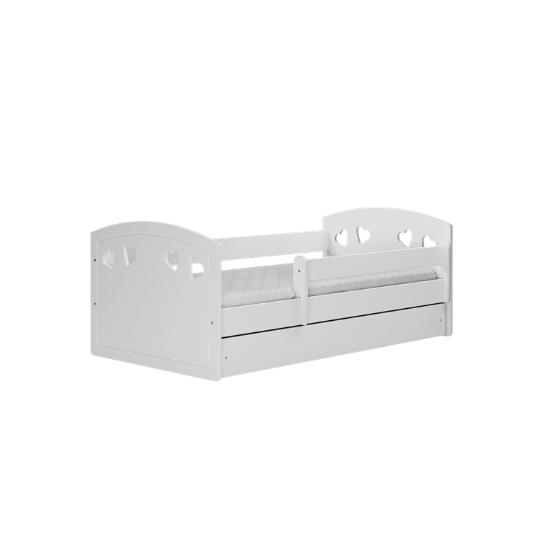 Kocot Kids 140 x 80 cm Pat din pal si MDF pentru copii, Julia II Alb