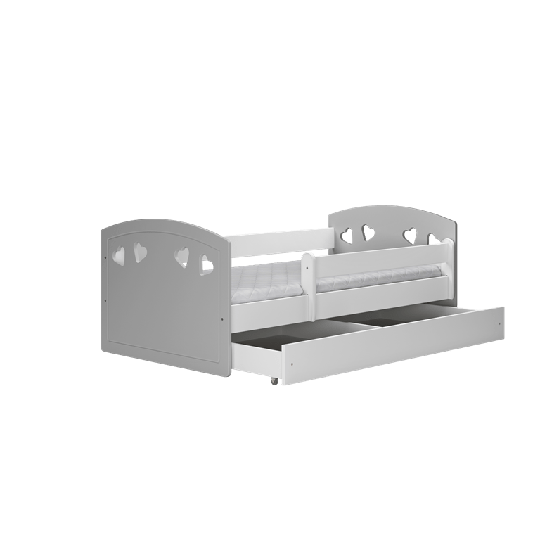 Kocot Kids Pat din pal si MDF pentru copii, Julia Mix II Gri / Alb