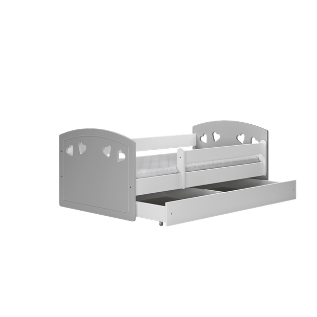 Kocot Kids Pat din pal si MDF pentru copii, Julia Mix II Gri / Alb