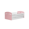 Kocot Kids 140 x 80 cm Pat din pal si MDF pentru copii, Julia Mix Pale II Rose / Alb