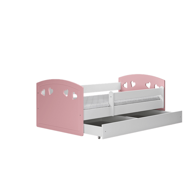 Kocot Kids Pat din pal si MDF pentru copii, Julia Mix Pale II Rose / Alb