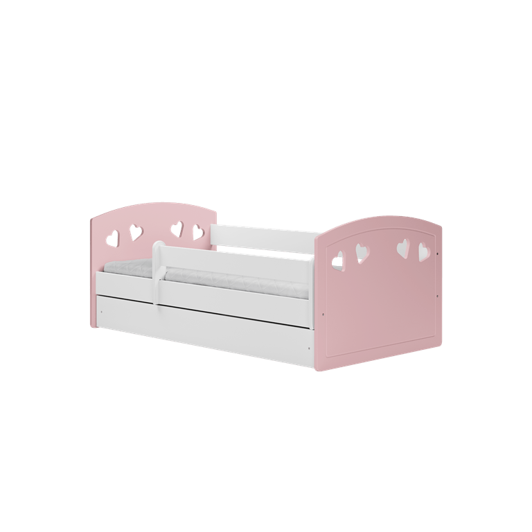 Kocot Kids Pat din pal si MDF pentru copii, Julia Mix Pale II Rose / Alb