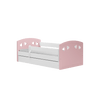 Kocot Kids Pat din pal si MDF pentru copii, Julia Mix Pale II Rose / Alb
