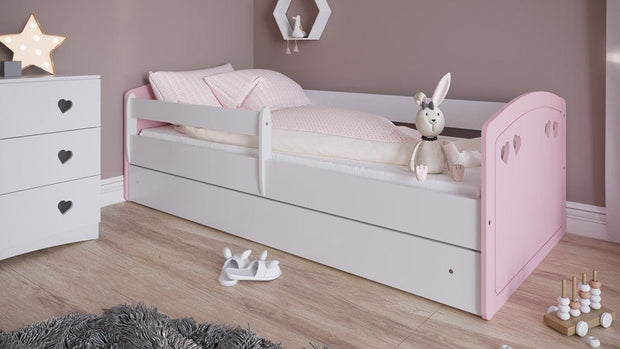 Kocot Kids Pat din pal si MDF pentru copii, Julia Mix Pale II Rose / Alb