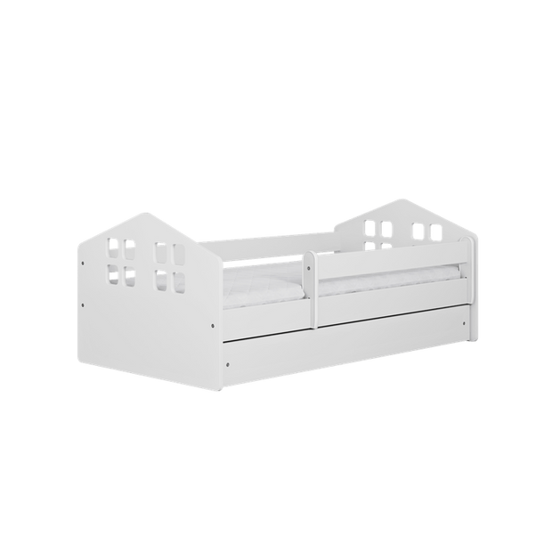 Kocot Kids 140 x 80 cm Pat din pal si MDF pentru copii, Kacper I Alb