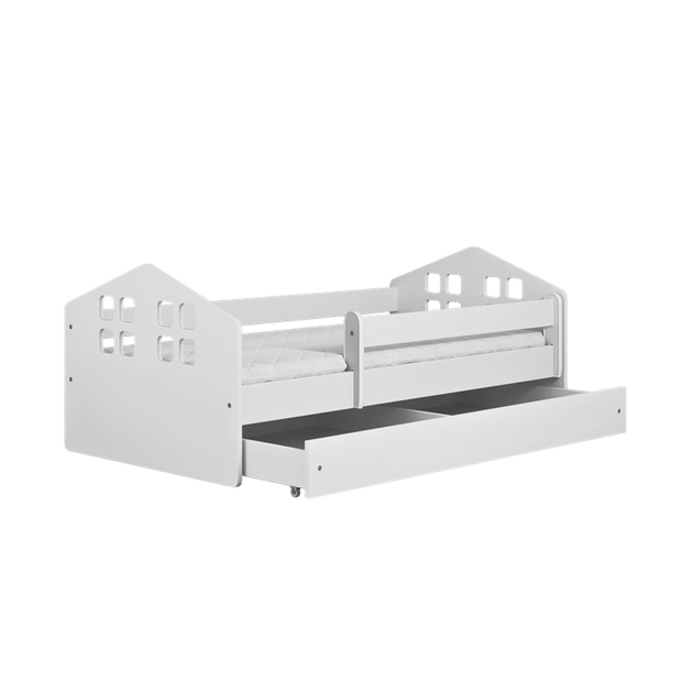 Kocot Kids Pat din pal si MDF pentru copii, Kacper I Alb