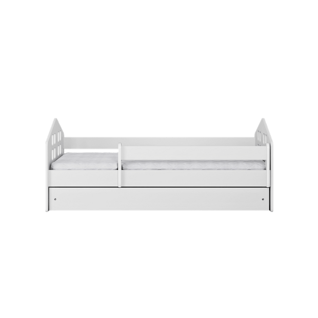 Kocot Kids Pat din pal si MDF pentru copii, Kacper I Alb