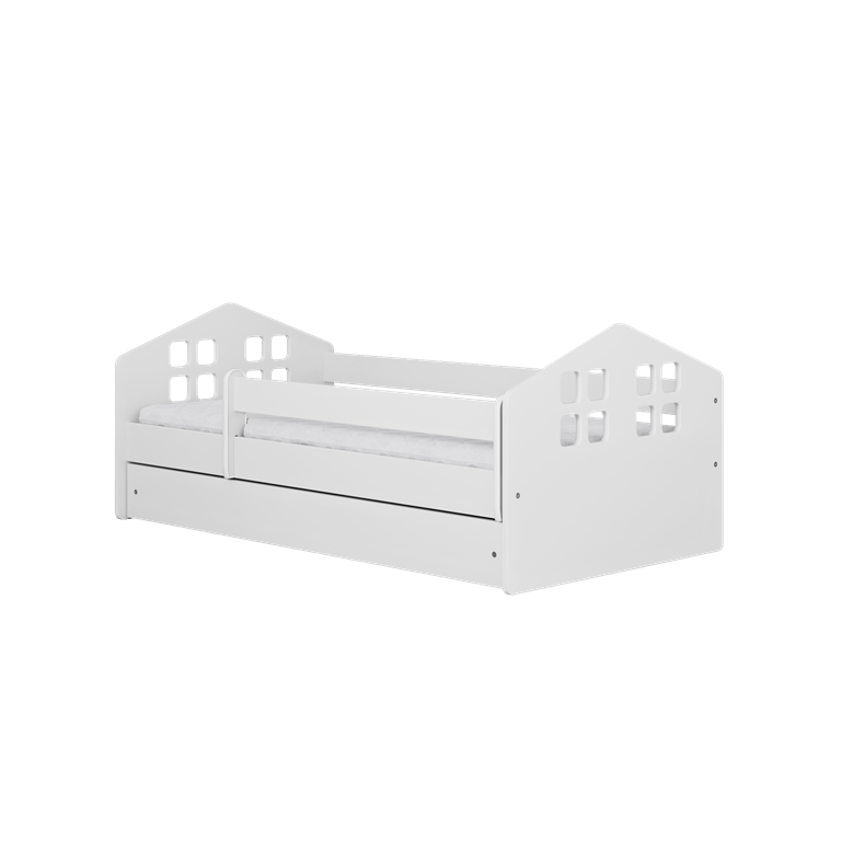 Kocot Kids Pat din pal si MDF pentru copii, Kacper I Alb