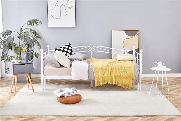 Halmar 200 x 90 cm Pat / divan din metal Arizara Alb