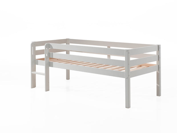 Pat etajat din lemn, cu 3 sertare pentru copii, Pino Alb, 200 x 90 cm (2)