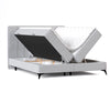 Johnsonstyle Pat rabatabil cu lada de depozitare, tapitat cu stofa, Aggaz Boxspring Gri Deschis