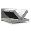 Johnsonstyle Pat rabatabil cu lada de depozitare, tapitat cu stofa, Aggaz Boxspring Velvet Gri