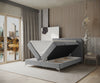 Pat rabatabil cu lada de depozitare, tapitat cu stofa, Aggaz Boxspring Velvet Gri (4)