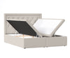 Pat rabatabil cu lada de depozitare, tapitat cu stofa, Ample Velvet Bej Deschis (1)