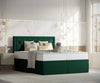 Pat rabatabil cu lada de depozitare, tapitat cu stofa, Ample Velvet Verde Inchis (3)