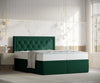 Pat rabatabil cu lada de depozitare, tapitat cu stofa, Ample Velvet Verde Inchis (5)